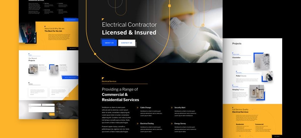Get a FREE Electrician Layout Pack for Divi