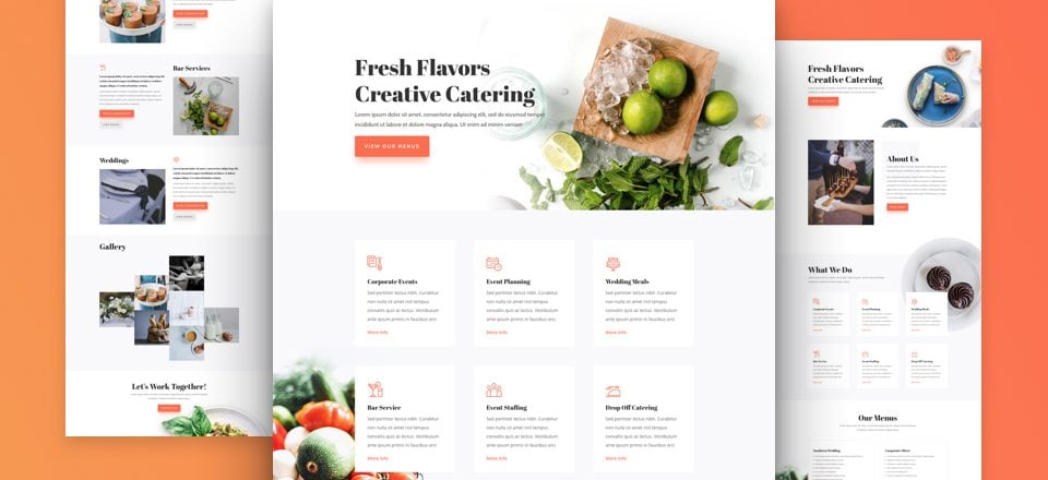 Get a FREE Food Catering Layout Pack for Divi