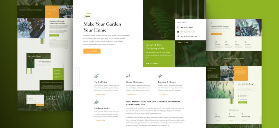 Get a FREE Gardener Layout Pack for Divi