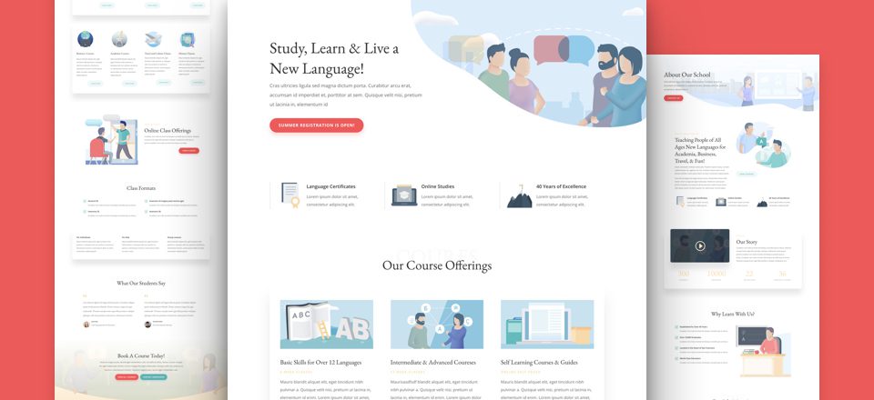 Get a FREE Divi Language School Layout Pack