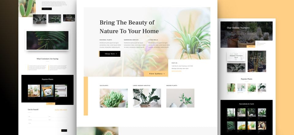 Get a FREE Plant Nursery Layout Pack for Divi