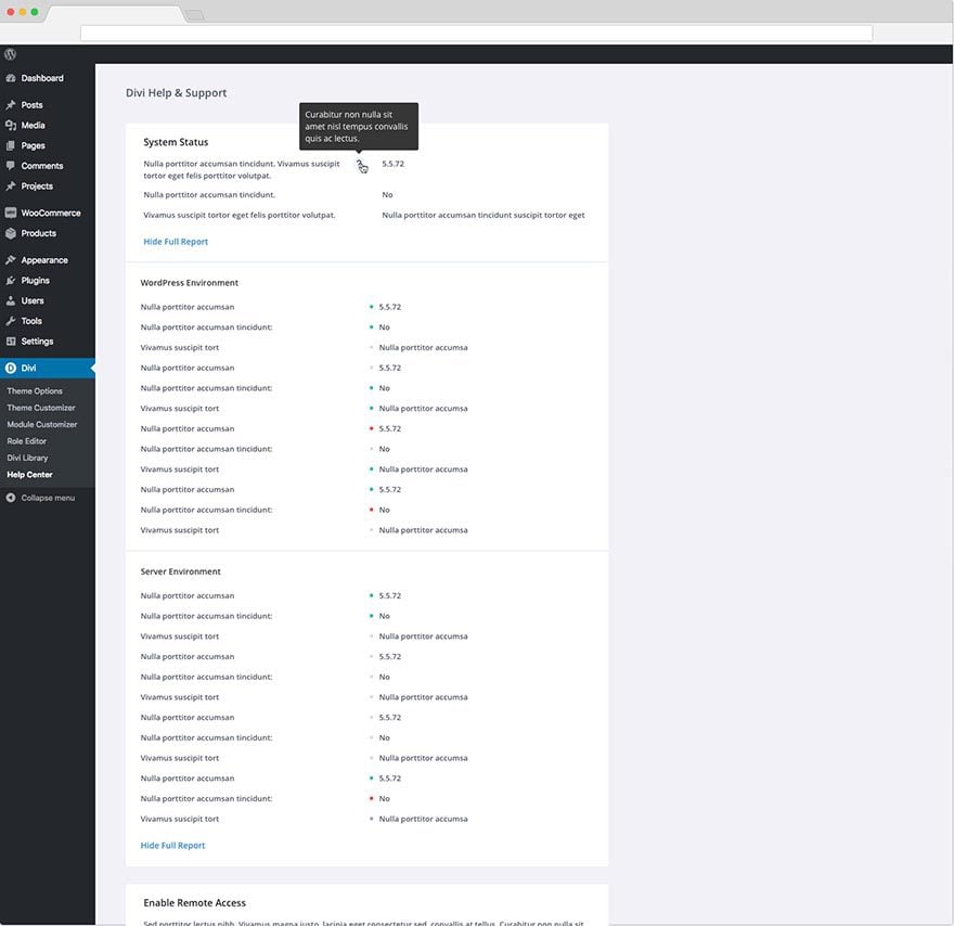 divi-support-center-status-report