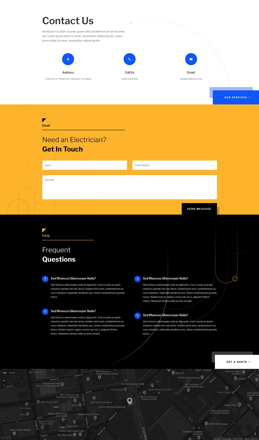 paquete de diseño de electricista Divi