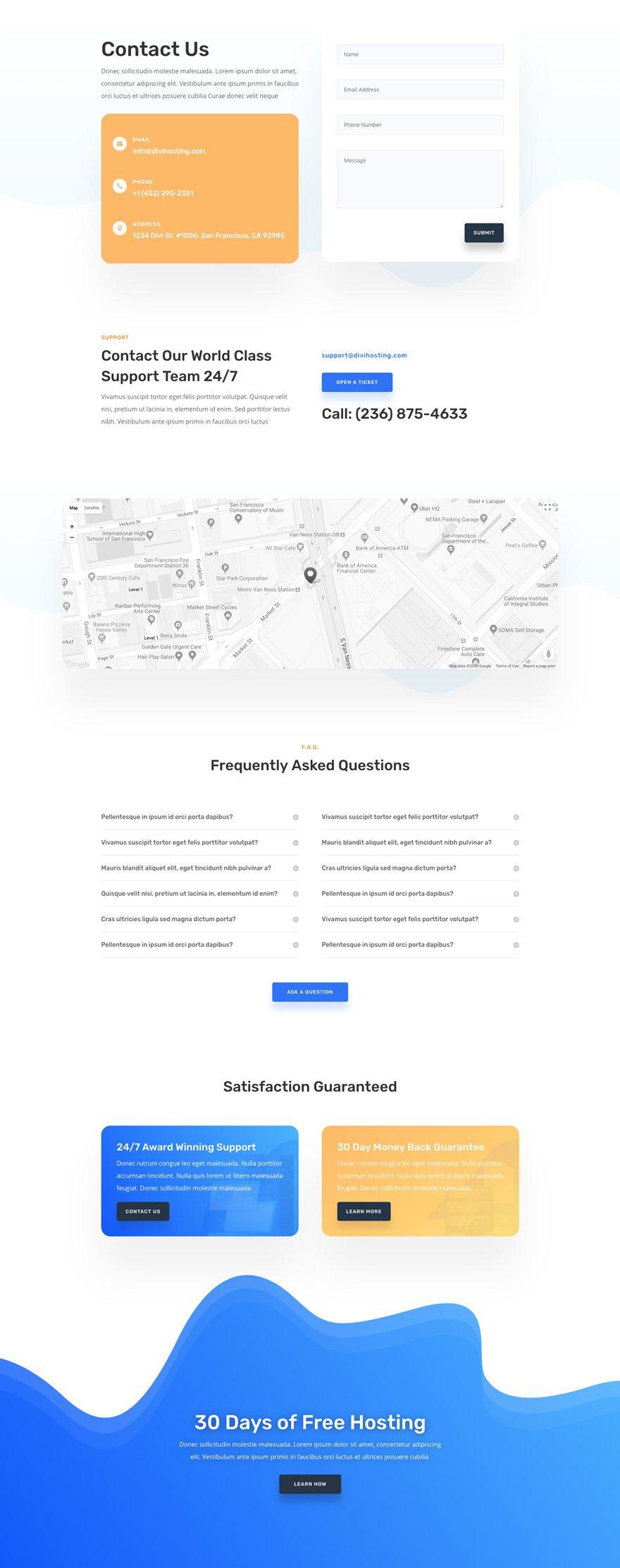 hosting company divi layout pack