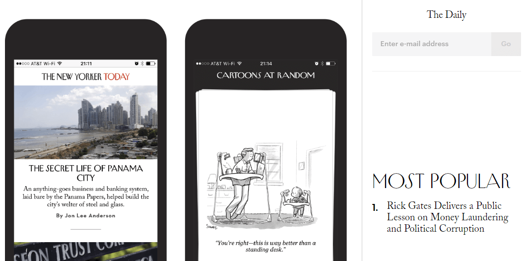 The New Yorker app.
