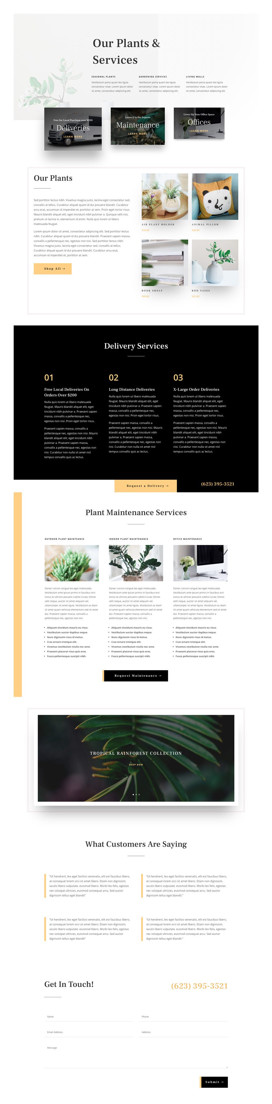 plant nursery Divi Layout Pack