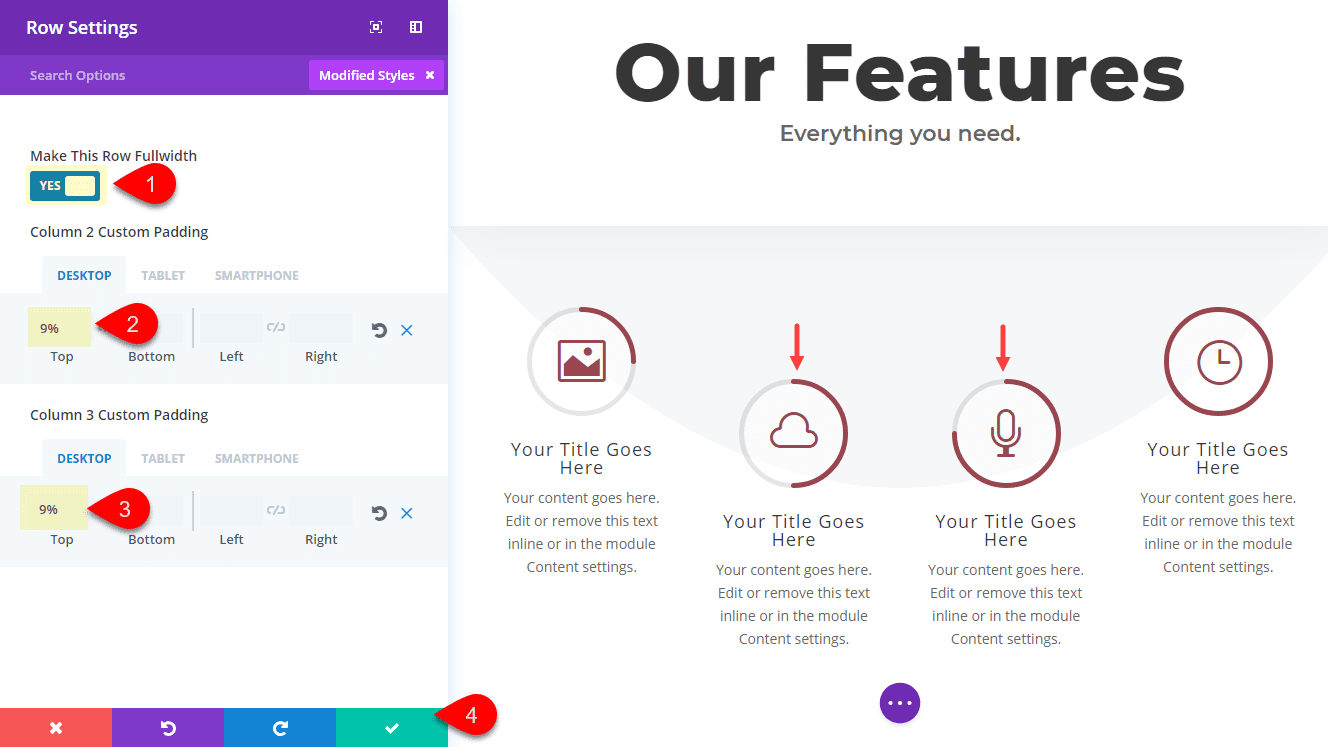 divi feature section