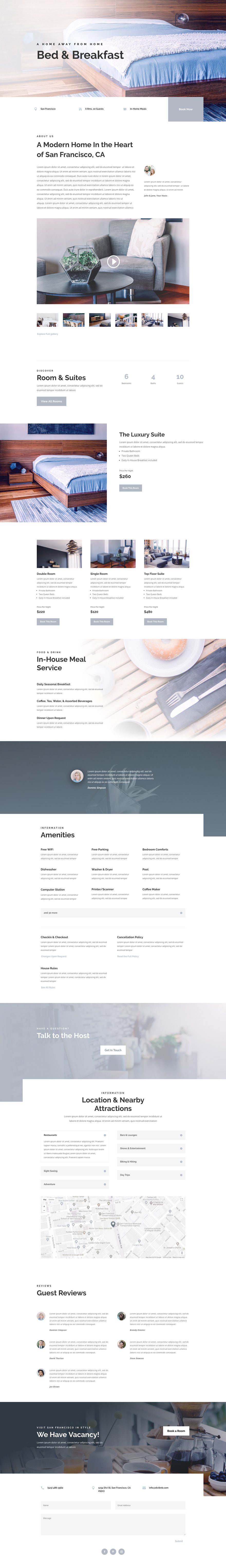 divi bed and breakfast layout pack