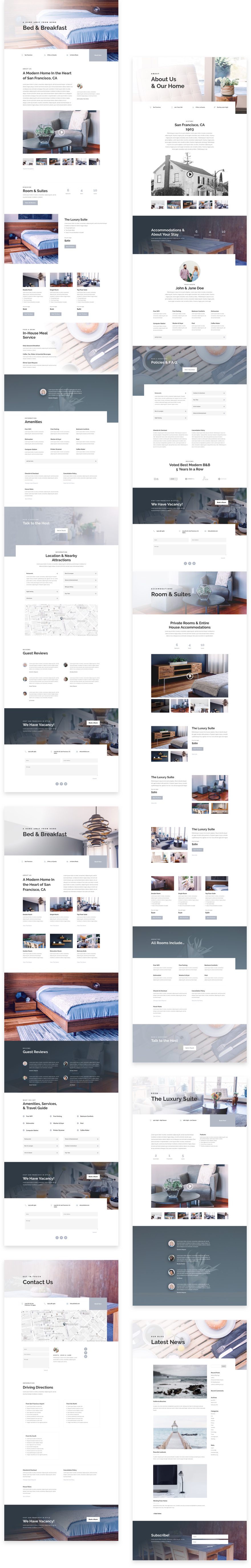 divi bed and breakfast layout pack