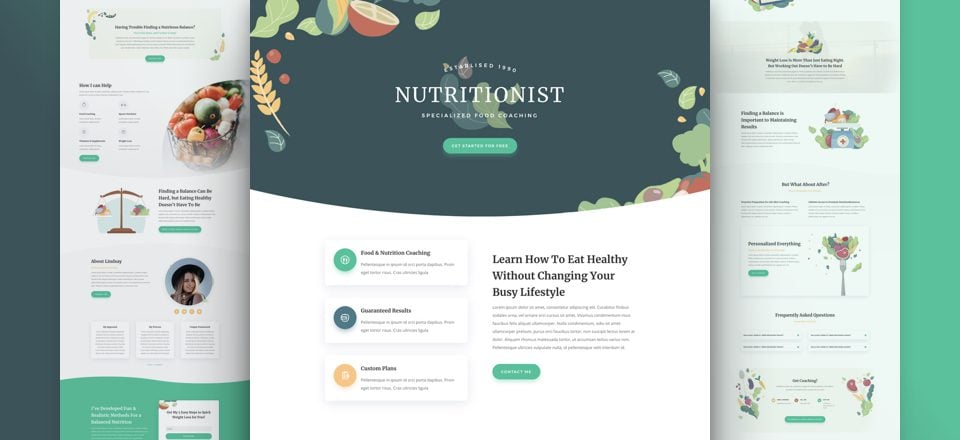 Get a FREE Nutritionist Layout Pack for Divi