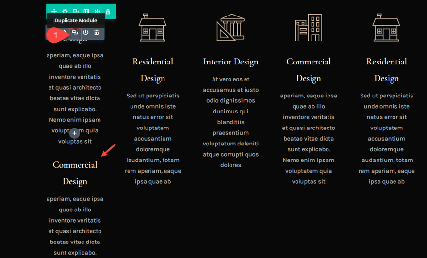 five column layout