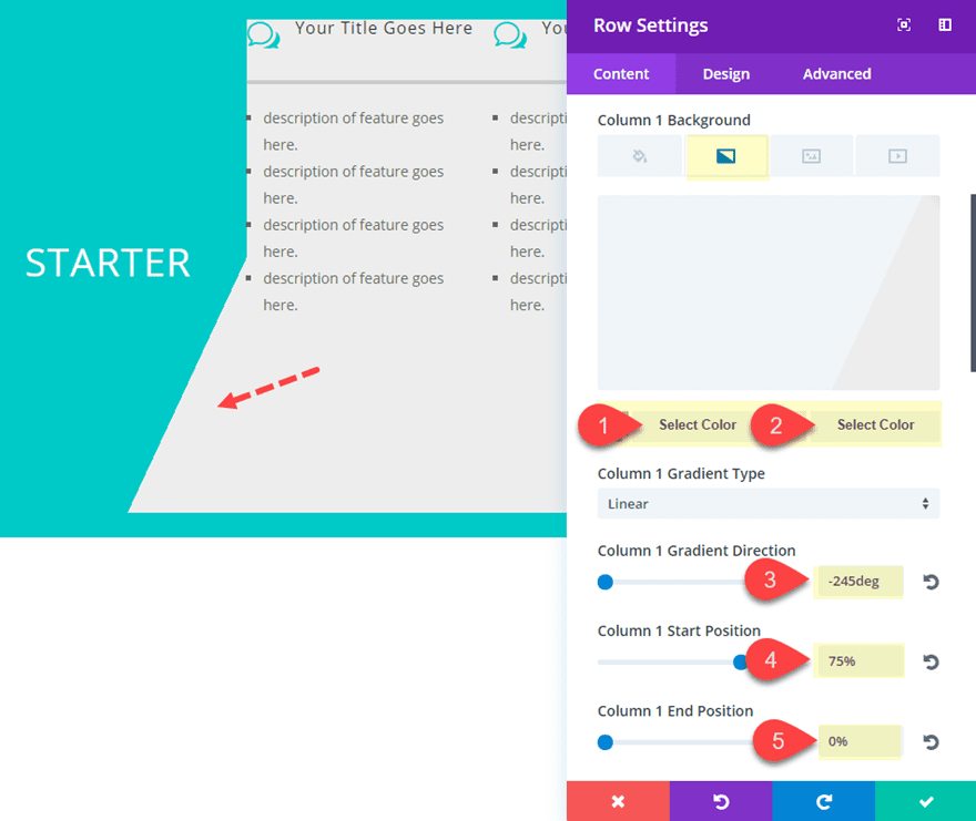 divi horizontal pricing tables