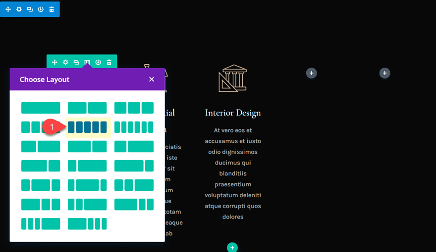 five column layout