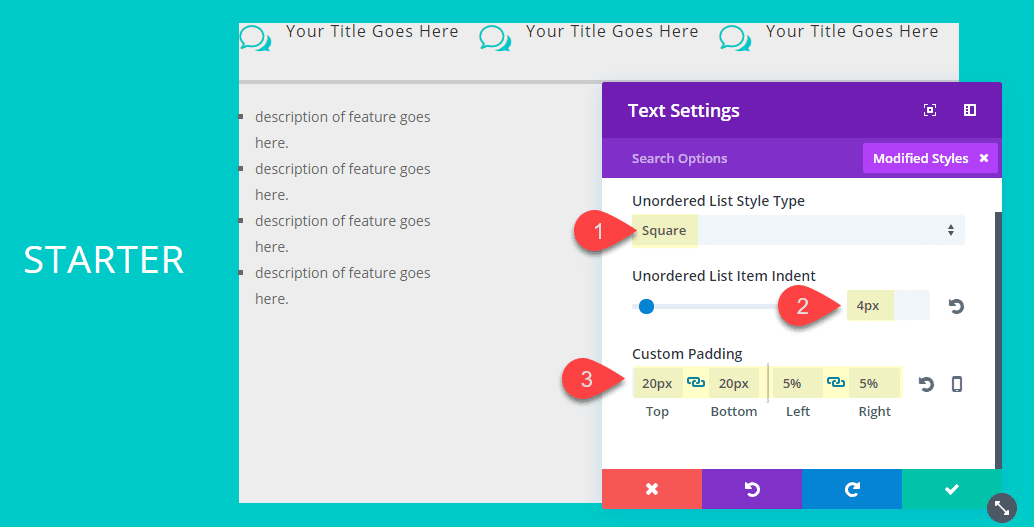 divi horizontal pricing tables