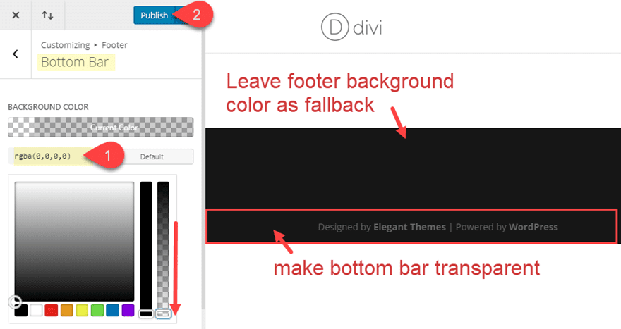 bottom footer bar