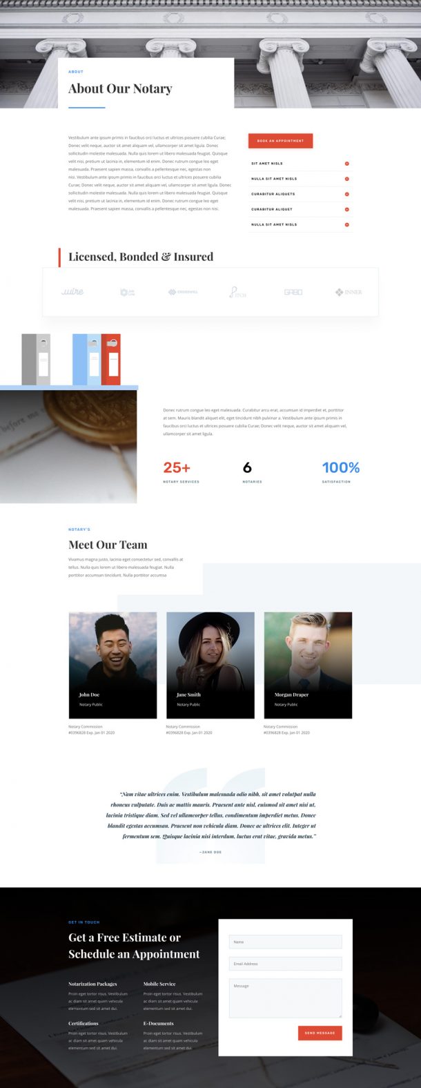 Get a FREE Notary Public Layout Pack for Divi