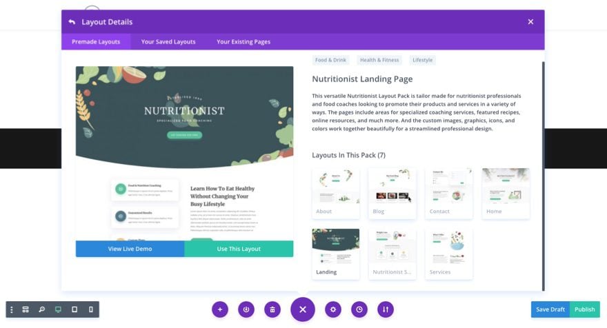 nutritionist layout pack