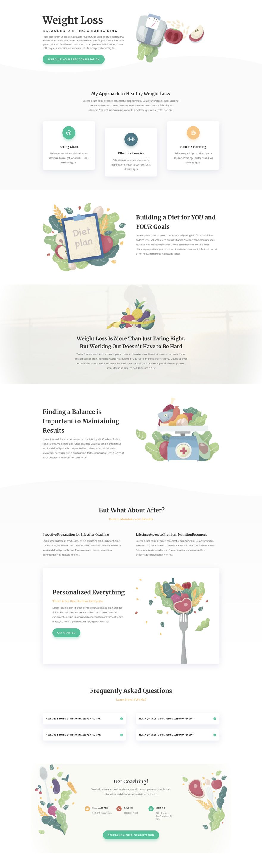 divi nutritionist layout pack