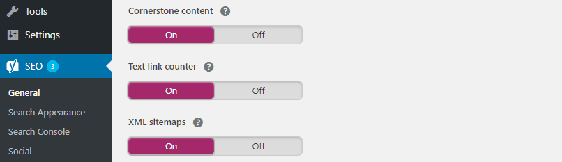 Yoast SEO's sitemap settings.