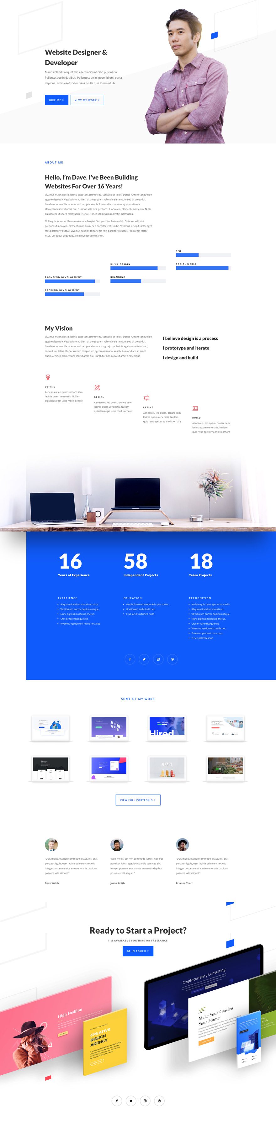 divi web freelancer layout pack