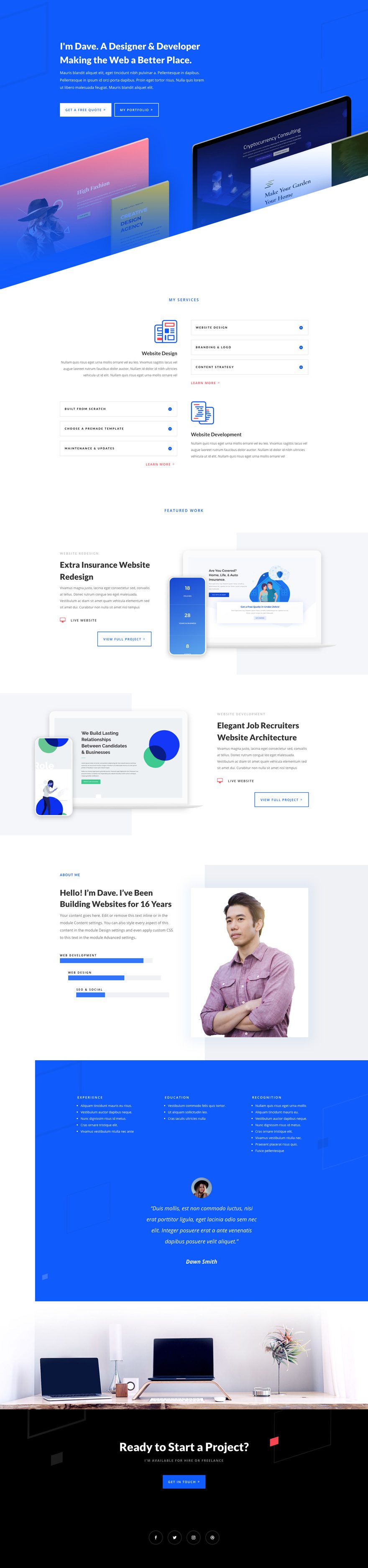 divi web freelancer layout pack