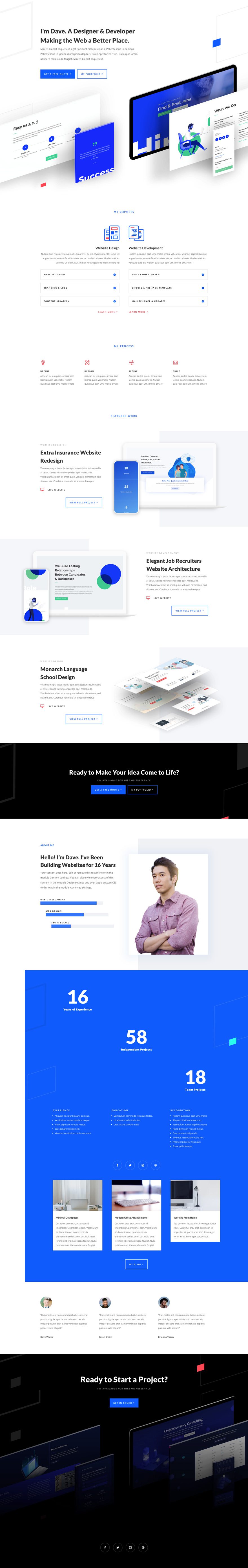 divi web freelancer layout pack