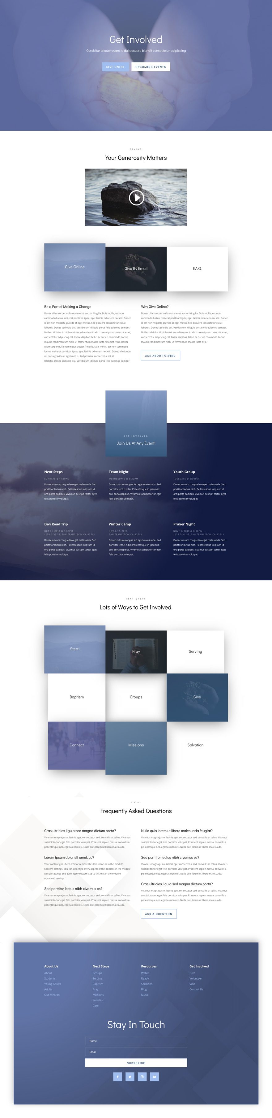 divi church layout pack