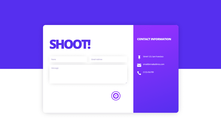 An example of a Divi contact form.