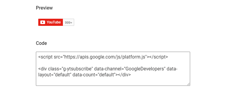 The code you need to display a YouTube subscribe button.