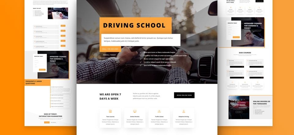 Get a FREE Driving School Layout Pack for Divi