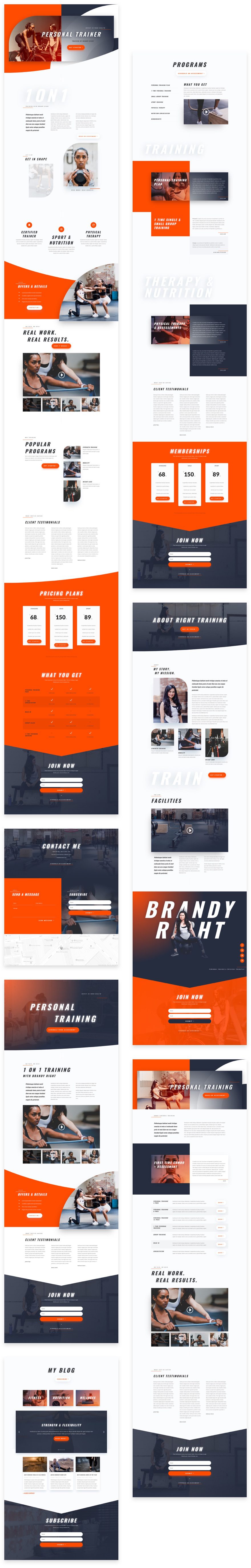 divi personal trainer layout
