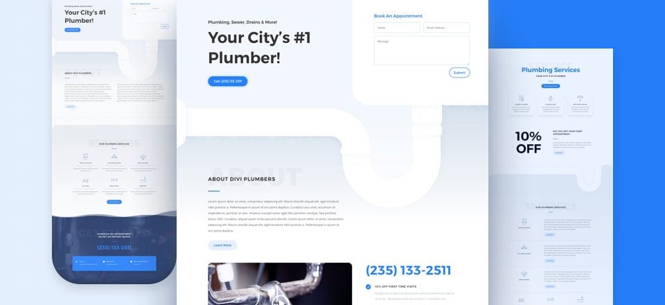 Get a FREE Plumber Layout Pack for Divi