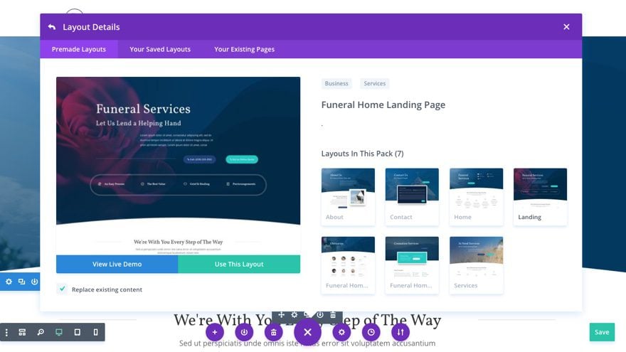 divi funeral home layout