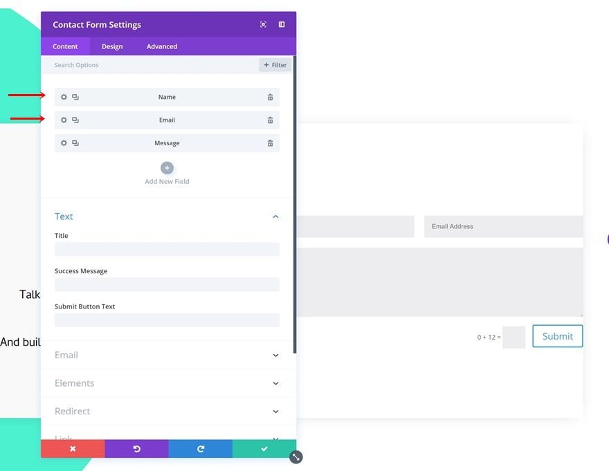 divi contact form module designs