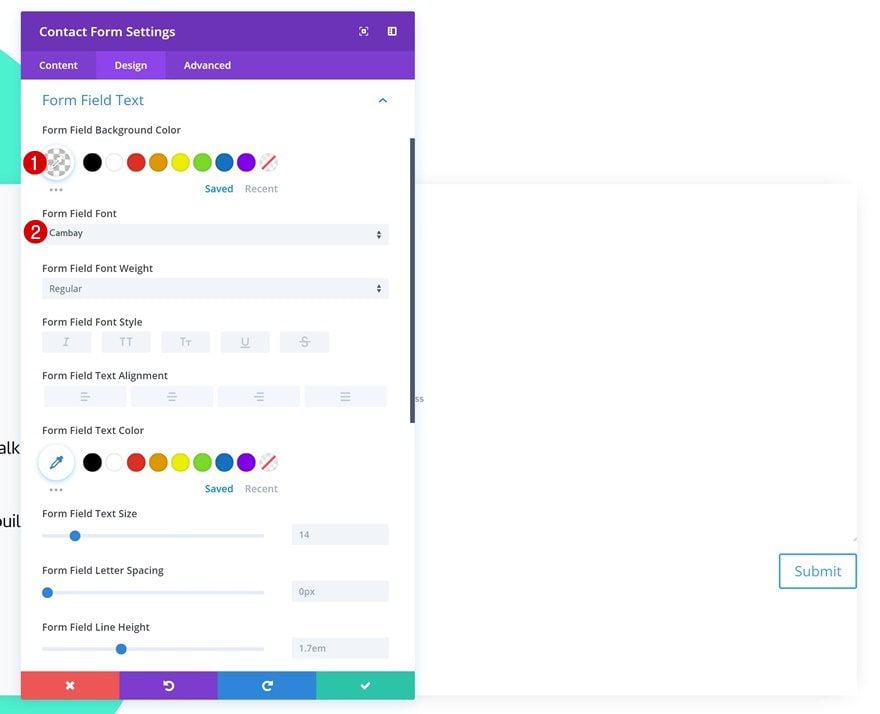 divi contact form module designs