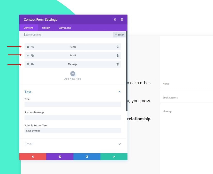 divi contact form module designs