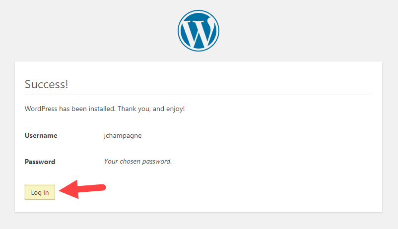 click login to wordpress