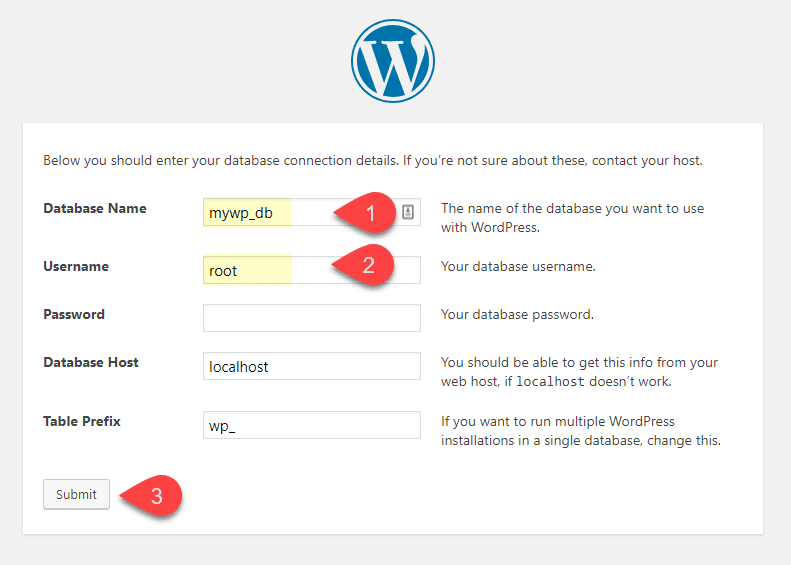 wordpress installation on wamp