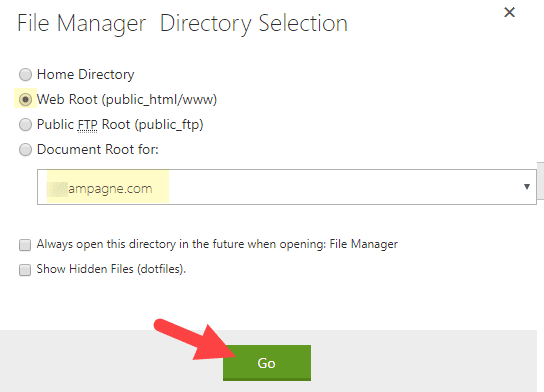 choose directory for wordpress