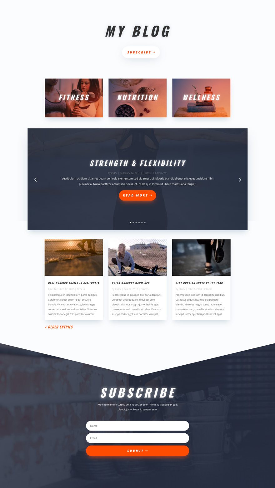 divi personal trainer layout