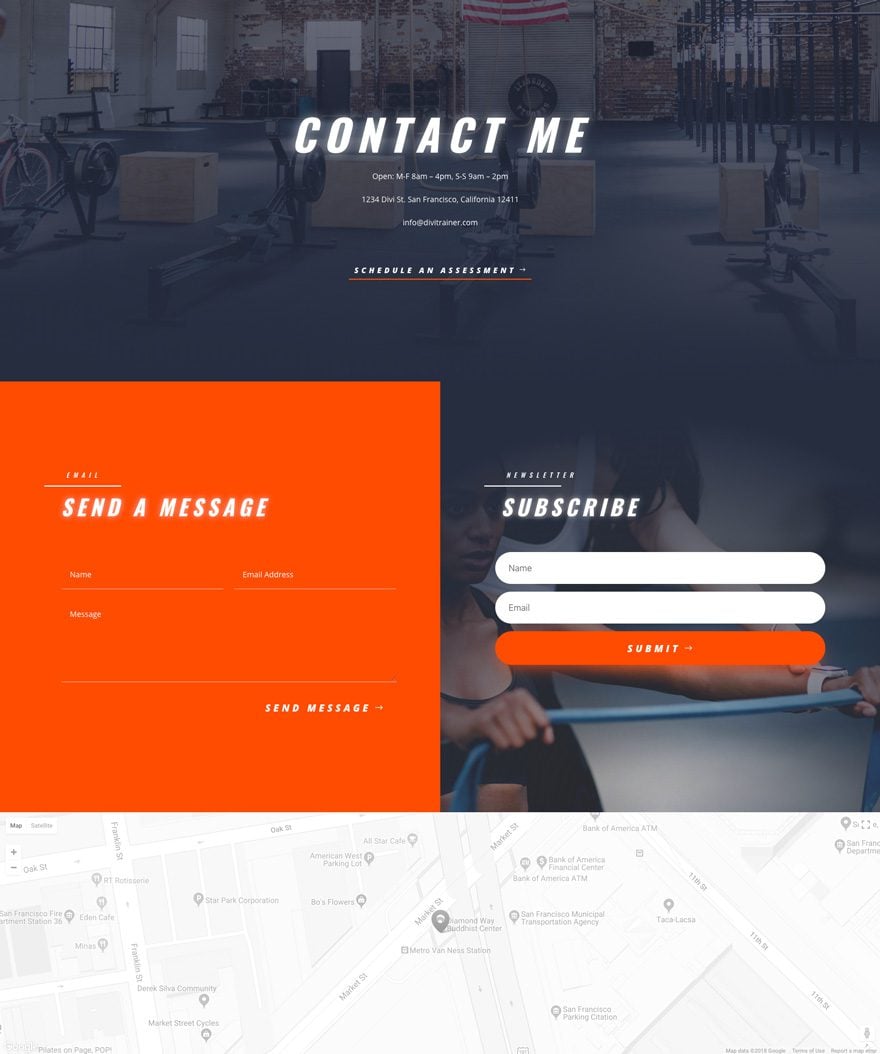 divi personal trainer layout