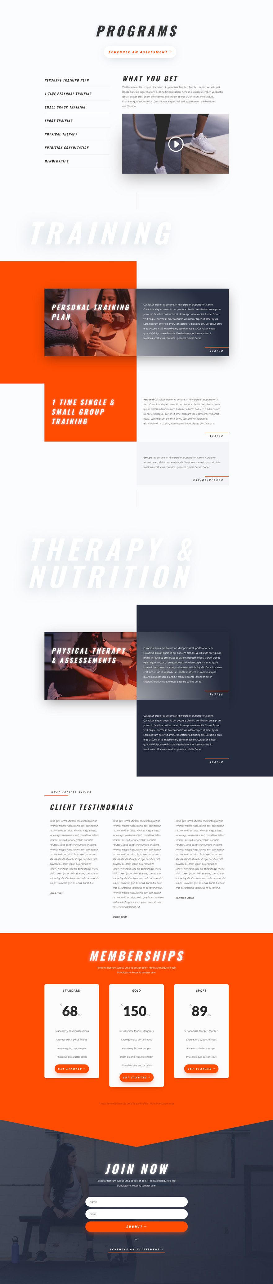 divi personal trainer layout