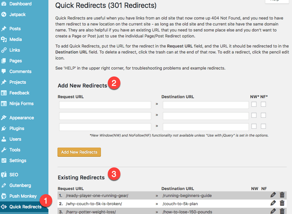 Creating a WordPress Redirect with htaccess and plugins