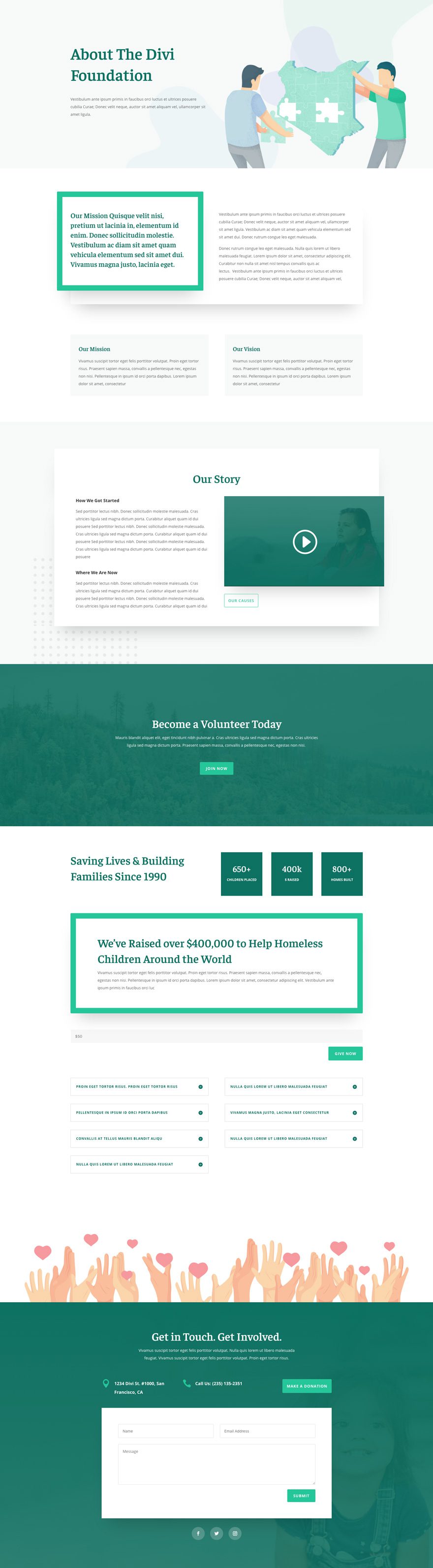 divi charity layout pack