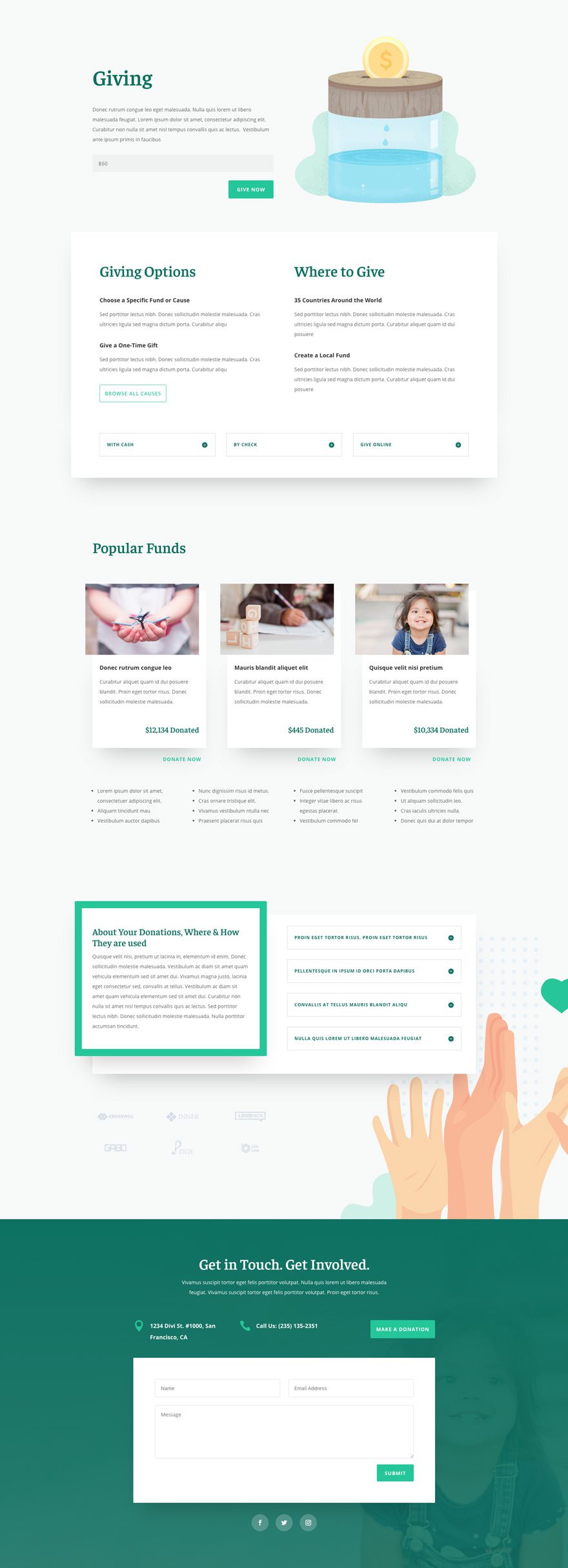 divi charity layout pack