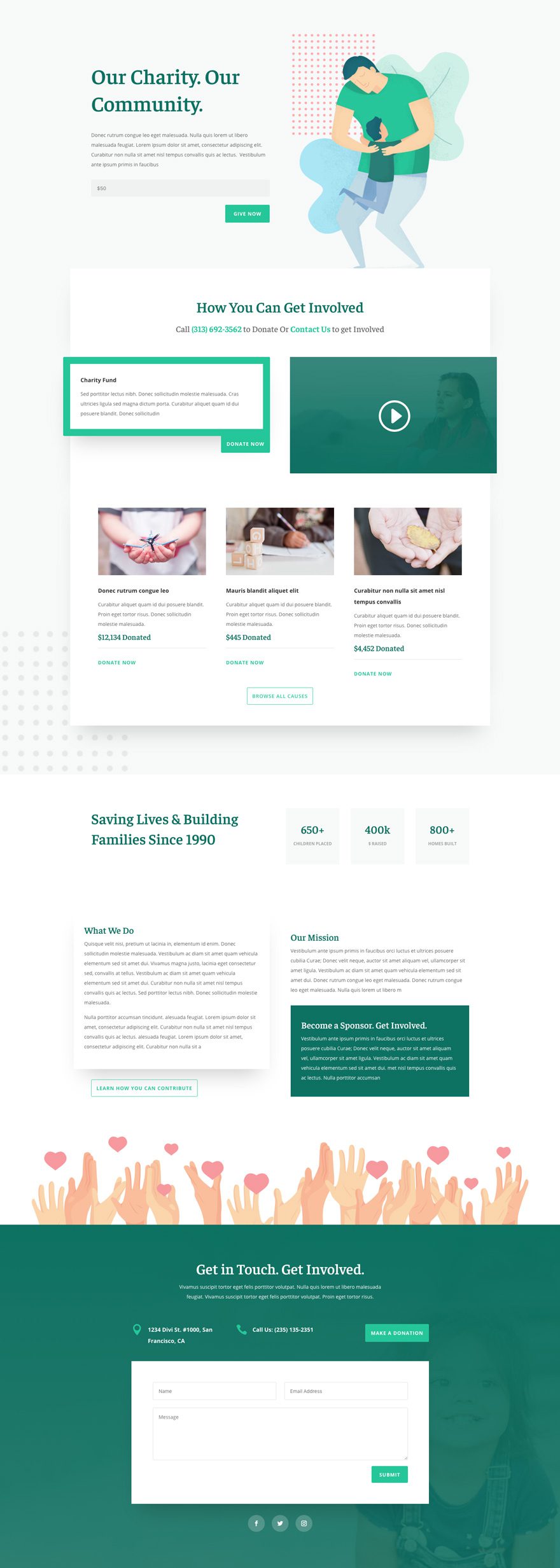 divi charity layout pack