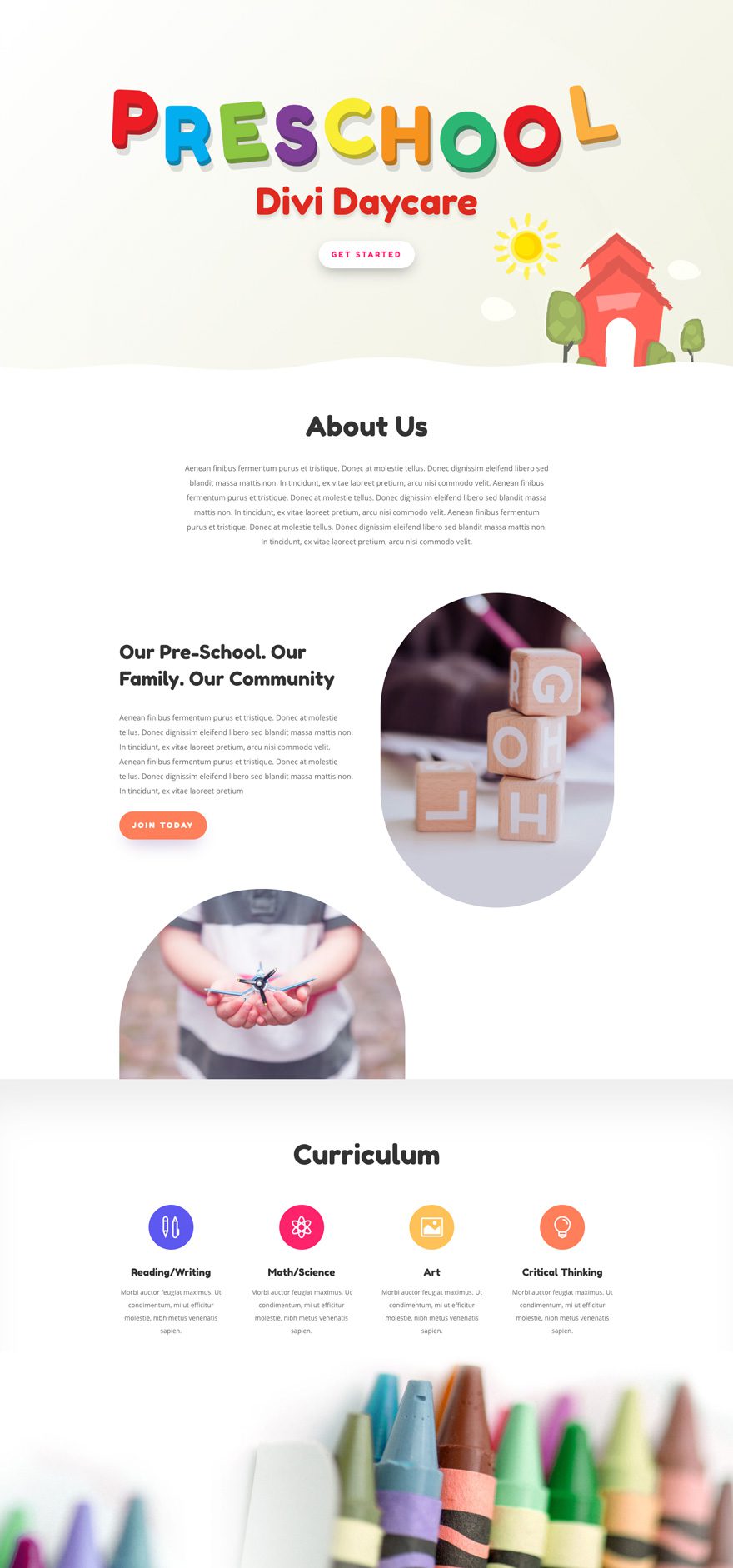 divi daycare layout