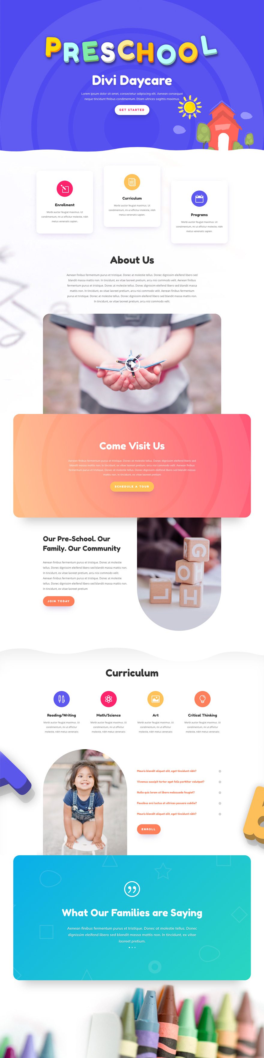 divi daycare layout