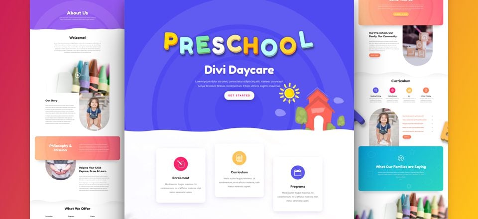 Get a FREE Daycare Layout Pack for Divi