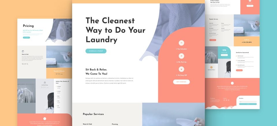 Get a FREE Laundry Service Layout Pack for Divi